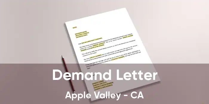 Demand Letter Apple Valley - CA