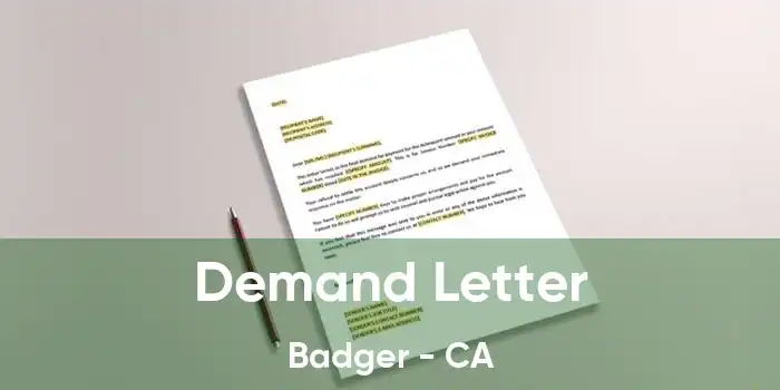 Demand Letter Badger - CA