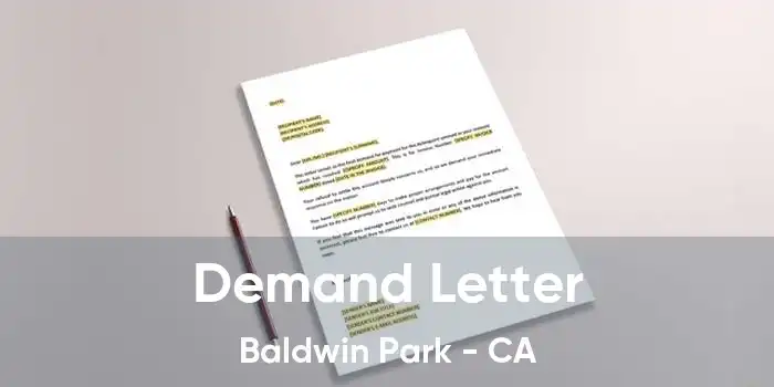 Demand Letter Baldwin Park - CA