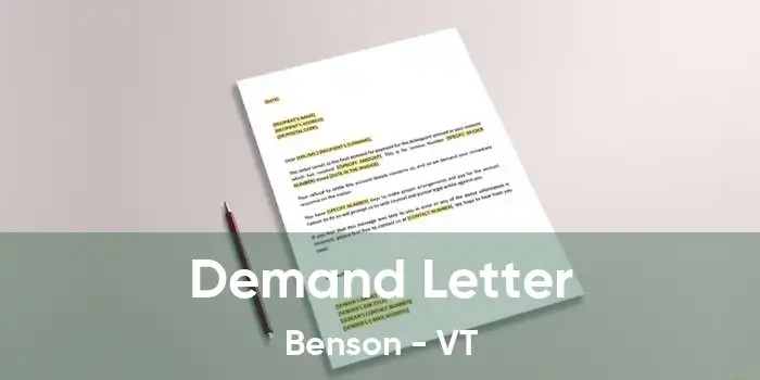 Demand Letter Benson - VT