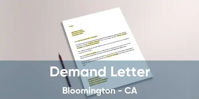 Demand Letter Bloomington - CA