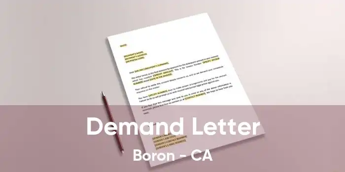 Demand Letter Boron - CA