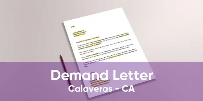 Demand Letter Calaveras - CA