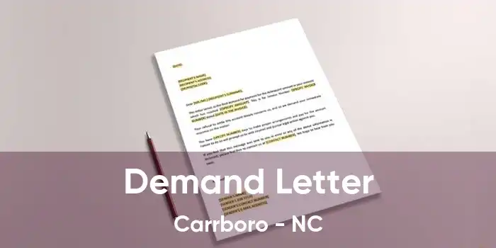 Demand Letter Carrboro - NC