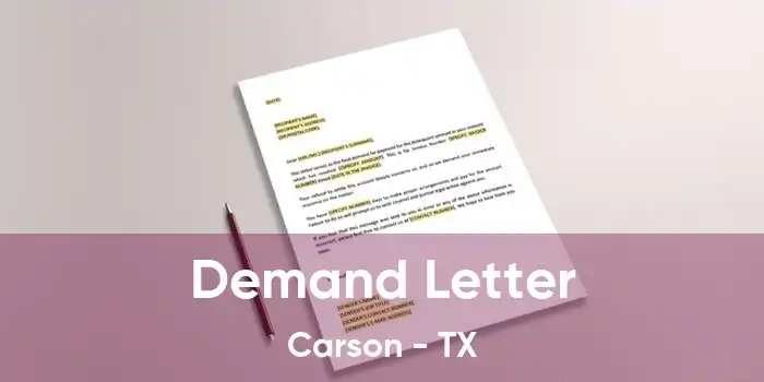 Demand Letter Carson - TX