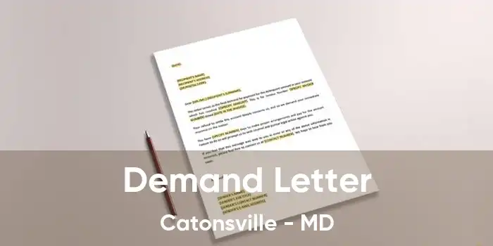 Demand Letter Catonsville - MD