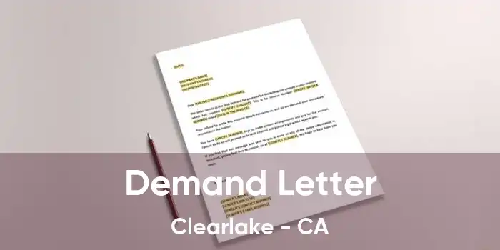 Demand Letter Clearlake - CA