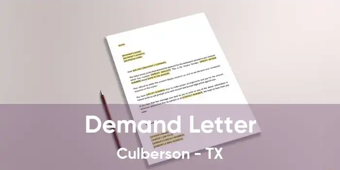 Demand Letter Culberson - TX