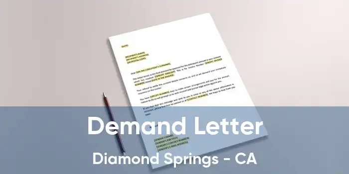 Demand Letter Diamond Springs - CA