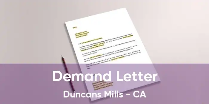 Demand Letter Duncans Mills - CA