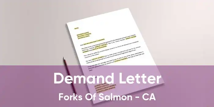 Demand Letter Forks Of Salmon - CA