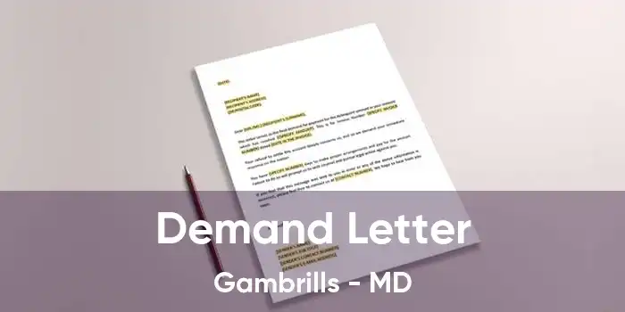 Demand Letter Gambrills - MD