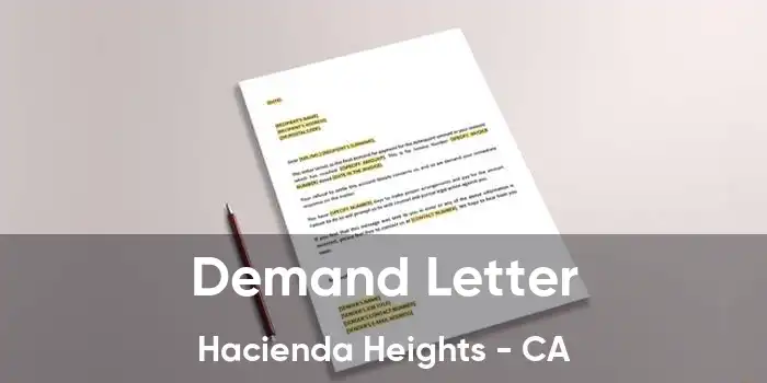 Demand Letter Hacienda Heights - CA