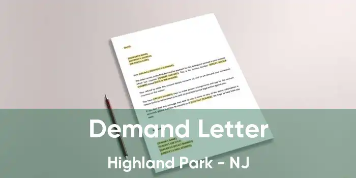 Demand Letter Highland Park - NJ