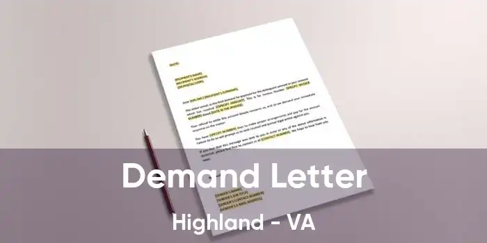 Demand Letter Highland - VA