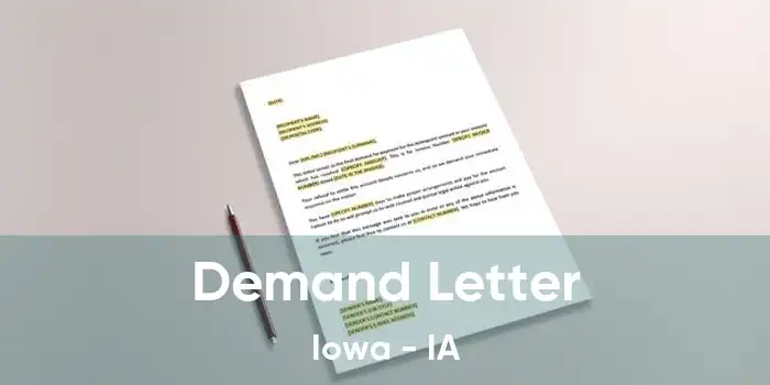 Demand Letter Iowa - IA