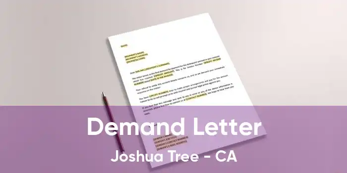 Demand Letter Joshua Tree - CA