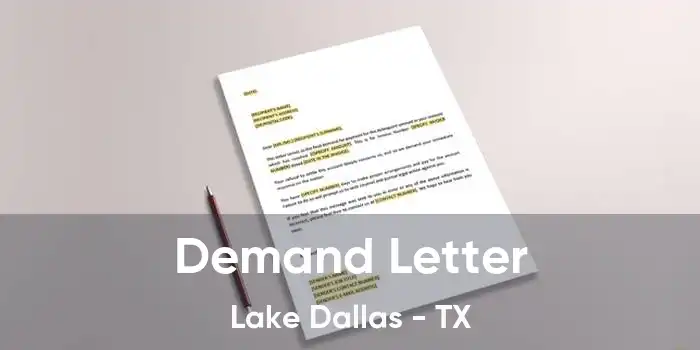 Demand Letter Lake Dallas - TX