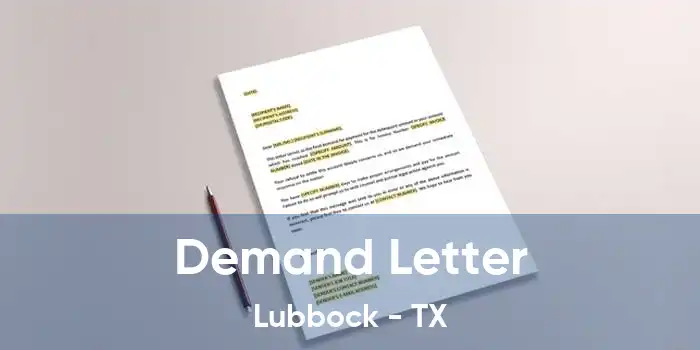 Demand Letter Lubbock - TX