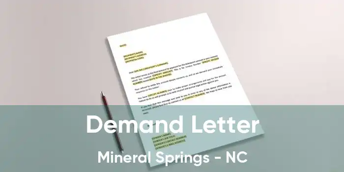 Demand Letter Mineral Springs - NC