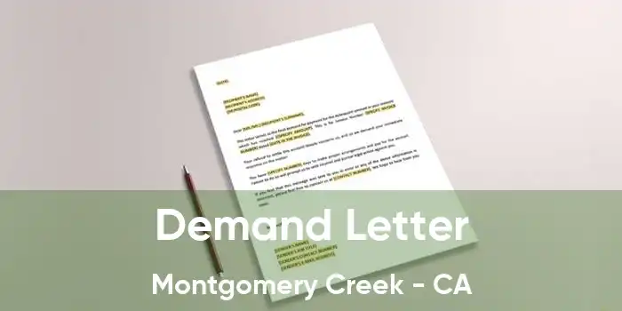 Demand Letter Montgomery Creek - CA