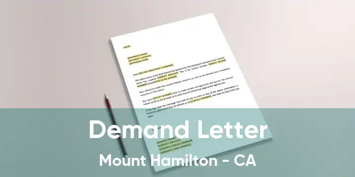 Demand Letter Mount Hamilton - CA