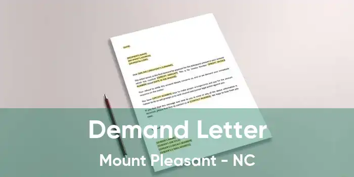 Demand Letter Mount Pleasant - NC