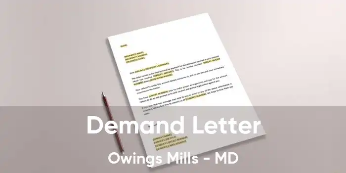 Demand Letter Owings Mills - MD