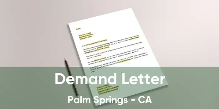 Demand Letter Palm Springs - CA