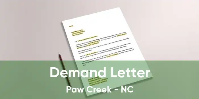 Demand Letter Paw Creek - NC