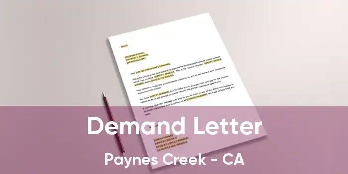 Demand Letter Paynes Creek - CA