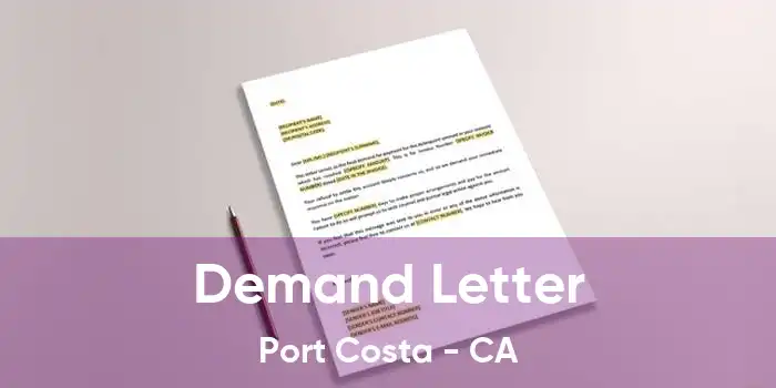 Demand Letter Port Costa - CA