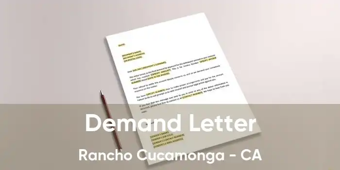 Demand Letter Rancho Cucamonga - CA