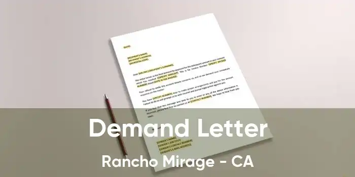 Demand Letter Rancho Mirage - CA