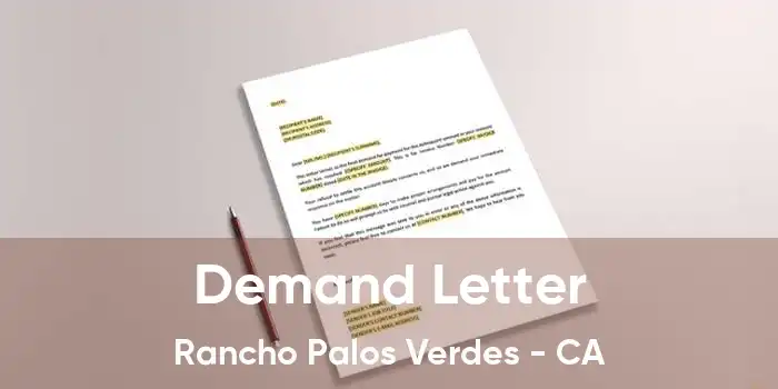 Demand Letter Rancho Palos Verdes - CA