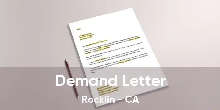 Demand Letter Rocklin - CA