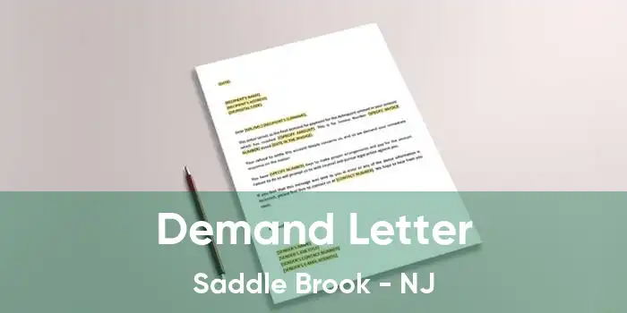 Demand Letter Saddle Brook - NJ