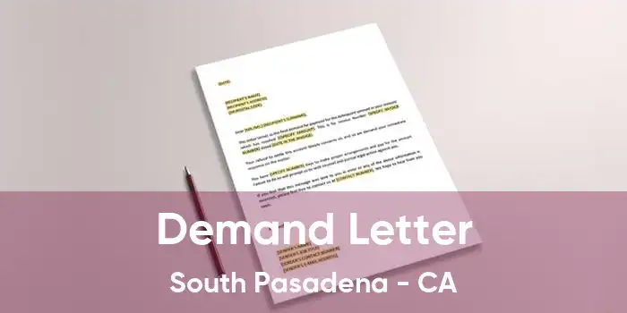 Demand Letter South Pasadena - CA