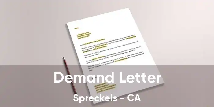 Demand Letter Spreckels - CA