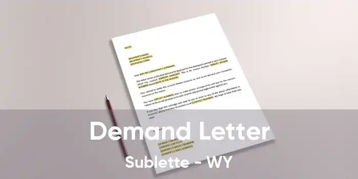 Demand Letter Sublette - WY