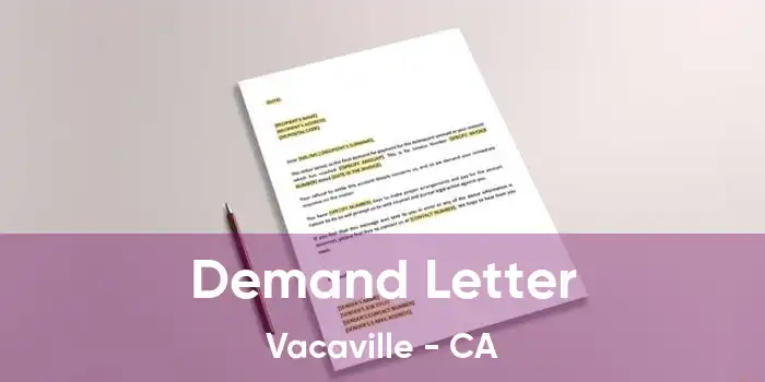 Demand Letter Vacaville - CA