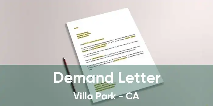 Demand Letter Villa Park - CA