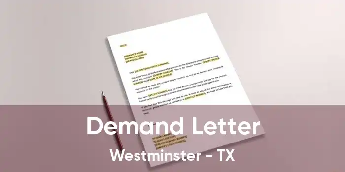 Demand Letter Westminster - TX