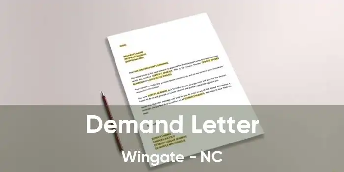 Demand Letter Wingate - NC