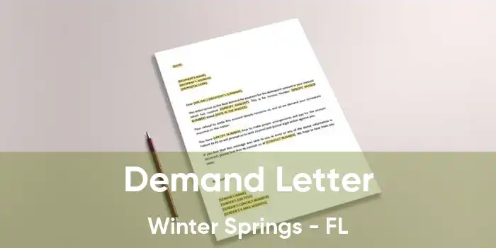 Demand Letter Winter Springs - FL