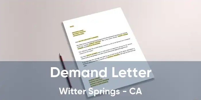 Demand Letter Witter Springs - CA