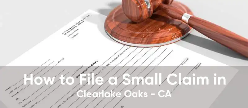 How to File a Small Claim in Clearlake Oaks - CA