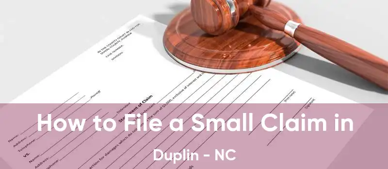 How to File a Small Claim in Duplin - NC